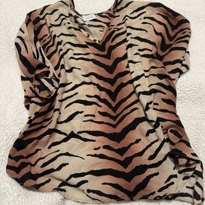 Adrienne Animal Print V-Neck Top